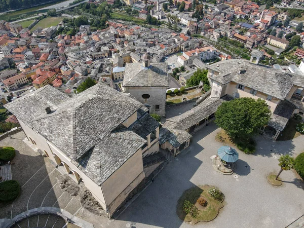 Vista Drone Monte Sagrado Varallo Itália — Fotografia de Stock