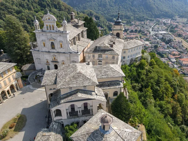 Vista Del Dron Monte Sagrado Varallo Italia — Foto de Stock