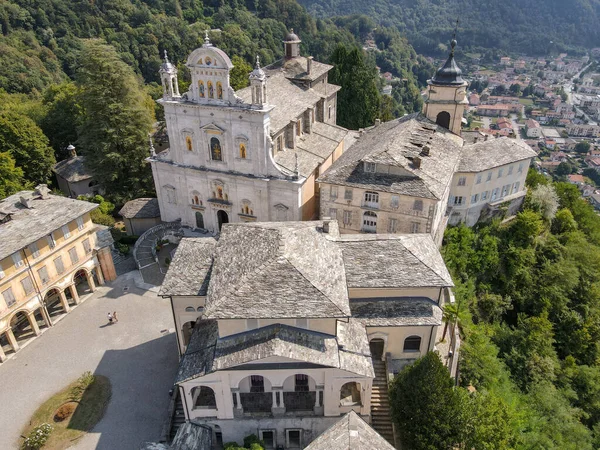 Vista Del Dron Monte Sagrado Varallo Italia — Foto de Stock