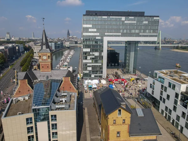 Drone Vista Moderno Edificio Colonia Germania — Foto Stock