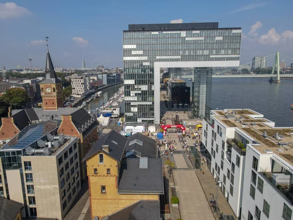 Drone Vista Moderno Edificio Colonia Germania — Foto Stock