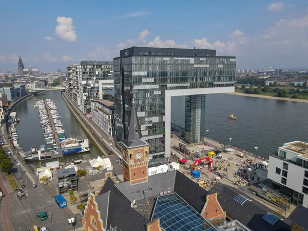 Drone Vista Moderno Edificio Colonia Germania — Foto Stock