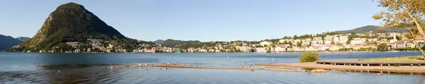 The bay of lake Lugano on Switzerland — Stock Photo, Image