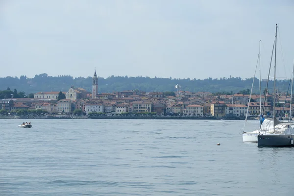 The village of Arona on lake maggiore — Stock Photo, Image