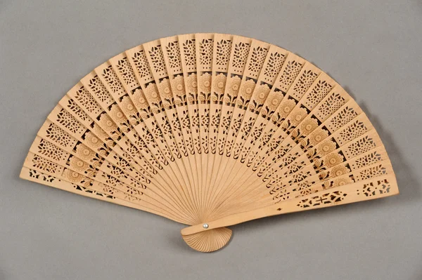 Burmese wooden hand fan — Stock Photo, Image