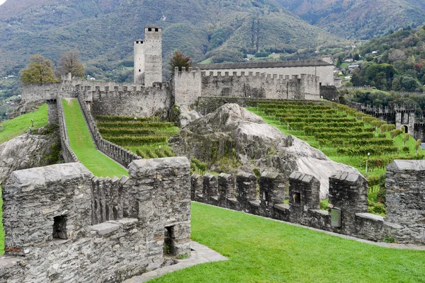 Forten av Castelgranden på Bellinzona — Stockfoto