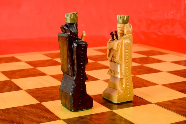 Papan catur dengan dua raja — Stok Foto
