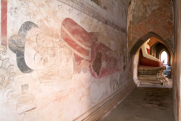 Affresco sul tempio Sulamani nel sito archeologico di Bagan — Foto Stock