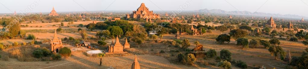 Panoramic view at the archaeological site of Bagan