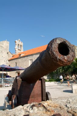 Eski kasaba Korcula savaş topu
