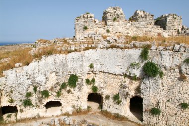 Castle Euralio over Siracusa on Sicily clipart