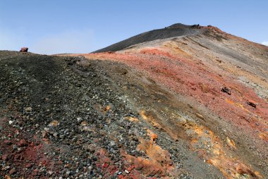 Sicilya üzerinde Vulcano, mount Etna