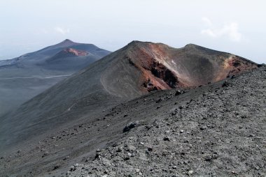 Sicilya üzerinde Vulcano, mount Etna