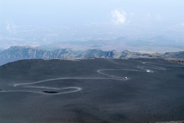 Sicilya Etna Dağı vulcano için Raod