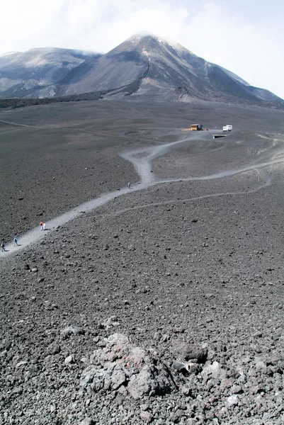 Raod to vulcano of mount Etna on Sicily — Stock Photo, Image