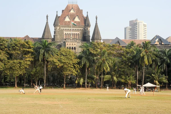 Люди играют в крикет в центральном парке Мумбаи — стоковое фото