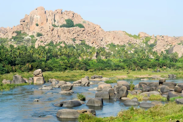 Řeka v Hampi — Stock fotografie