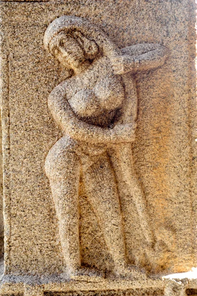 Achyutaraya tapınak hindu Tanrılar antik basrelief — Stok fotoğraf