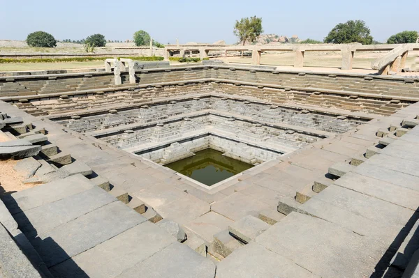 Water tank of Royal Enclosure temple at Hampi Stock Image