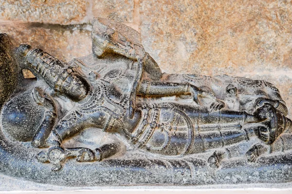 Basrelief op Royal Centre op Hampi — Stockfoto