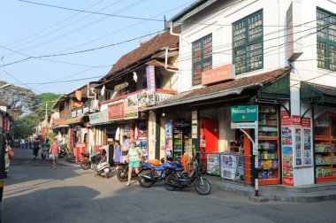 Tourists shopping of Fort Cochin clipart