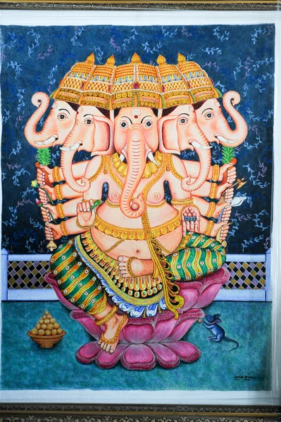 Bonita pintura de Ganesh — Foto de Stock