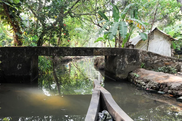 Fiume delle retrovie a Kollam — Foto Stock