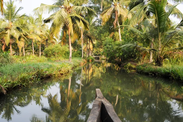 Rivier van de backwaters op Kollam — Stockfoto