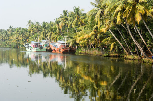 Fisherboat on the way from Kollam to Alleppey