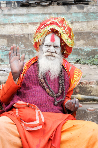 Holy Man posing at Varanasi on India