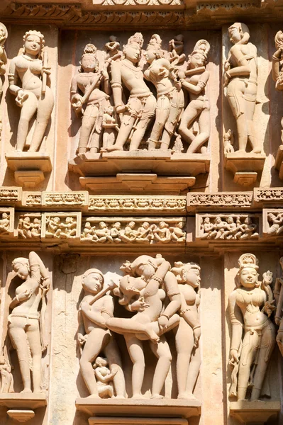 Ayrıntı Khajuraho Tapınağı, sanat — Stok fotoğraf