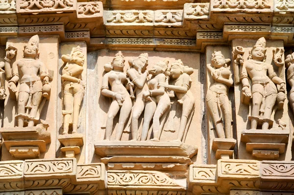 Kunstverket i Khajuraho-templene – stockfoto