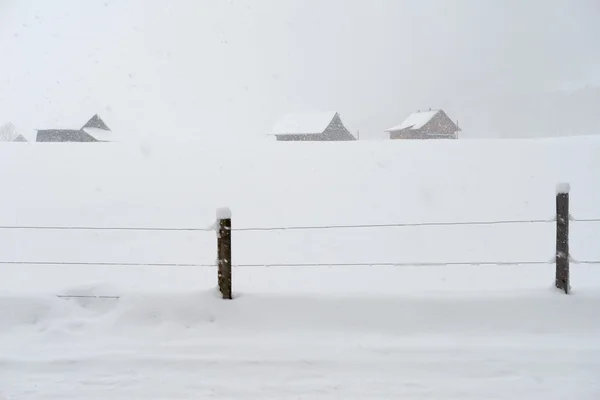 Paisagem nevada em engelberg — Fotografia de Stock