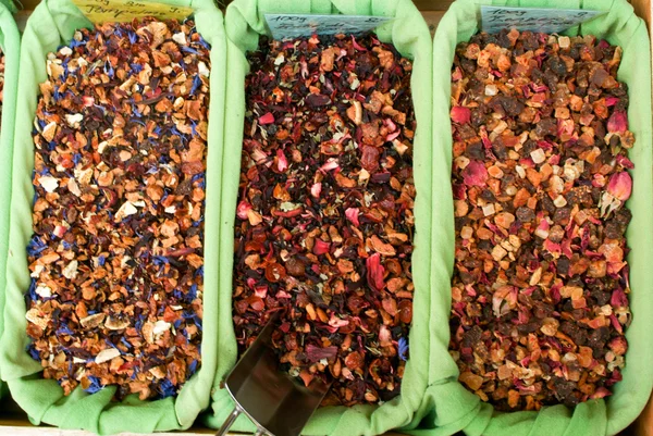 Teas and Spices at a market — Stock Photo, Image