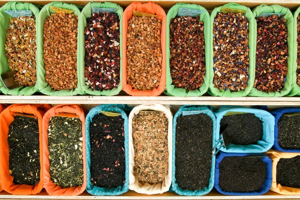 Teas and Spices at a market — Stock Photo, Image