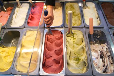 Renkli dondurma tepsi