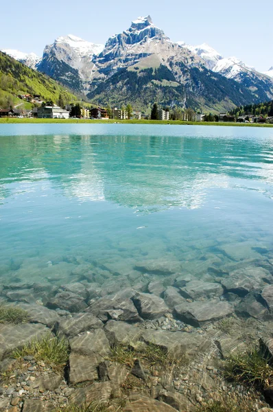 Lake at the village of Engelberg — Zdjęcie stockowe