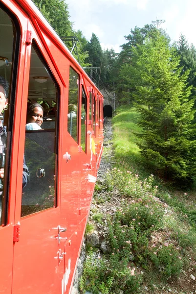 Le chemin de fer à crémaillère le plus raide au monde — Photo