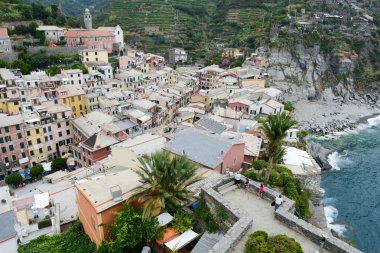 Doğal görünümü renkli Köyü Vernazza, İtalya