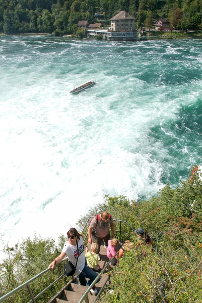 Die rheinwasserfälle bei neuhausen in der schweiz — Stockfoto