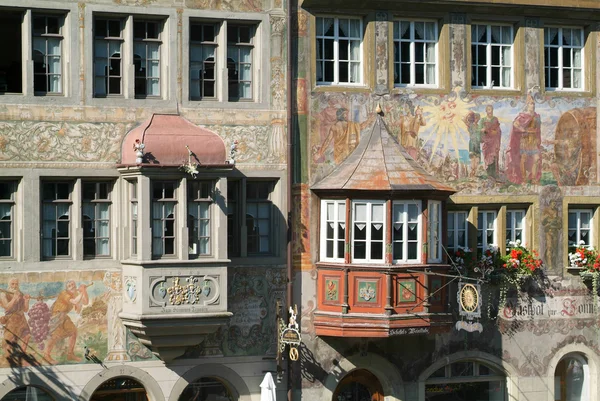 Dettaglio di una casa medievale di Stein am Rhein — Foto Stock