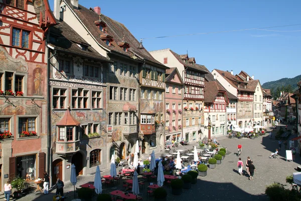 Πανέμορφη μεσαιωνική πόλη του Stein am Rhein στην Ελβετία — Φωτογραφία Αρχείου