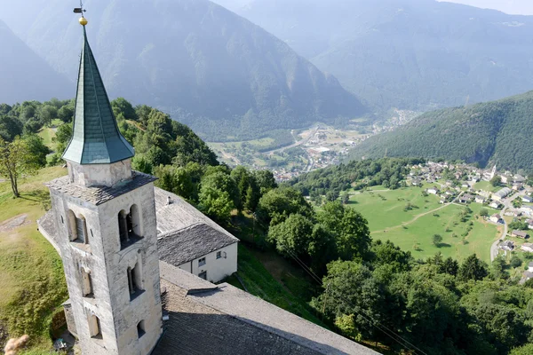 Church of Santa Maria in Calanca valley — Stock Photo, Image