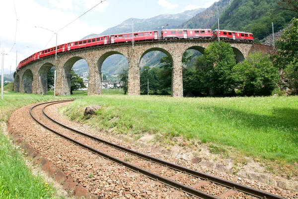 Bernina express zug — Stockfoto