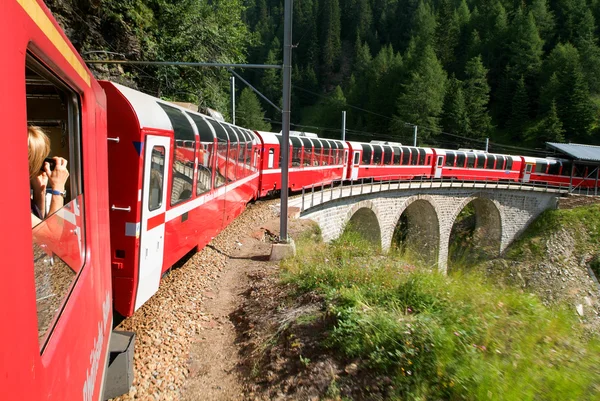 Tren expreso Bernina — Foto de Stock