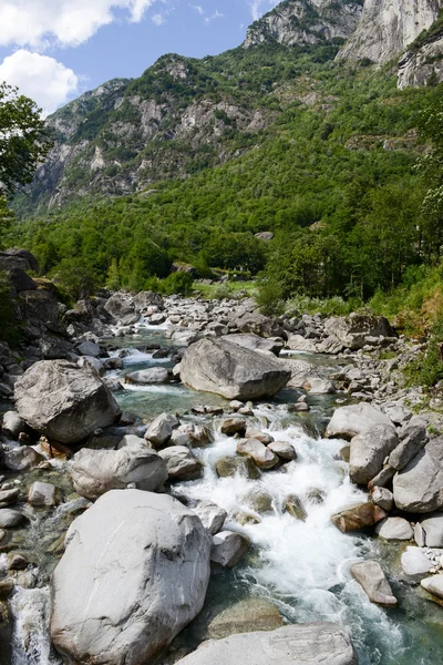 Řeka Maggia v údolí stejného jména — Stock fotografie