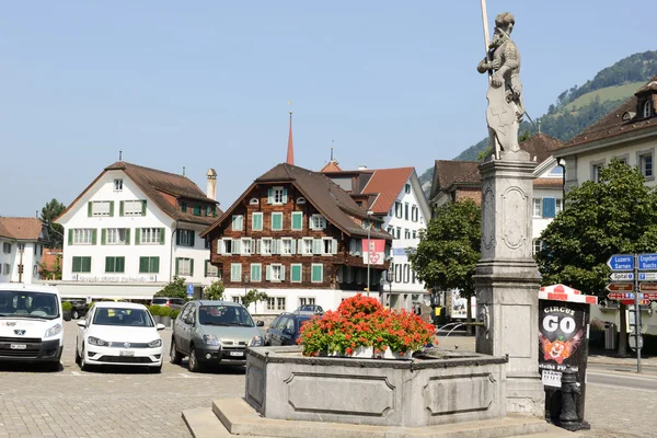 Zentraler platz von stans in der schweiz — Stockfoto