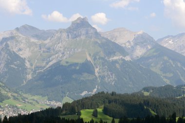 Bir Engelberg dağ manzarası
