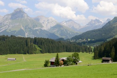 Bir Engelberg dağ manzarası