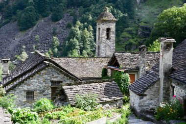 Foroglio kırsal köy Bavona Vadisi üzerinde